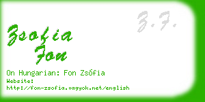 zsofia fon business card