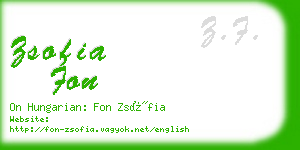 zsofia fon business card